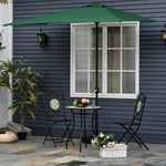 2.3m Half Round Parasol W/ Crank Handle | Green