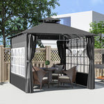 3 X 3 M Garden Gazebo, Outdoor Canopy Shelter | Dark Gray
