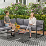 Grey 3-piece L-shaped Garden Sofa Set