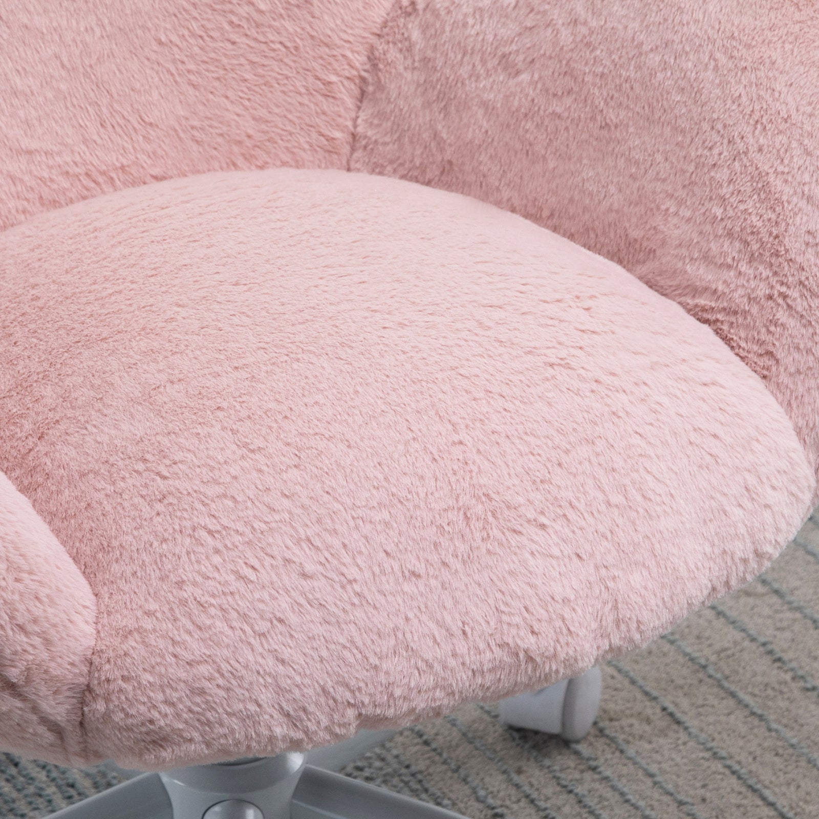 Fluffy Leisure Chair W/ Armrest | Pink