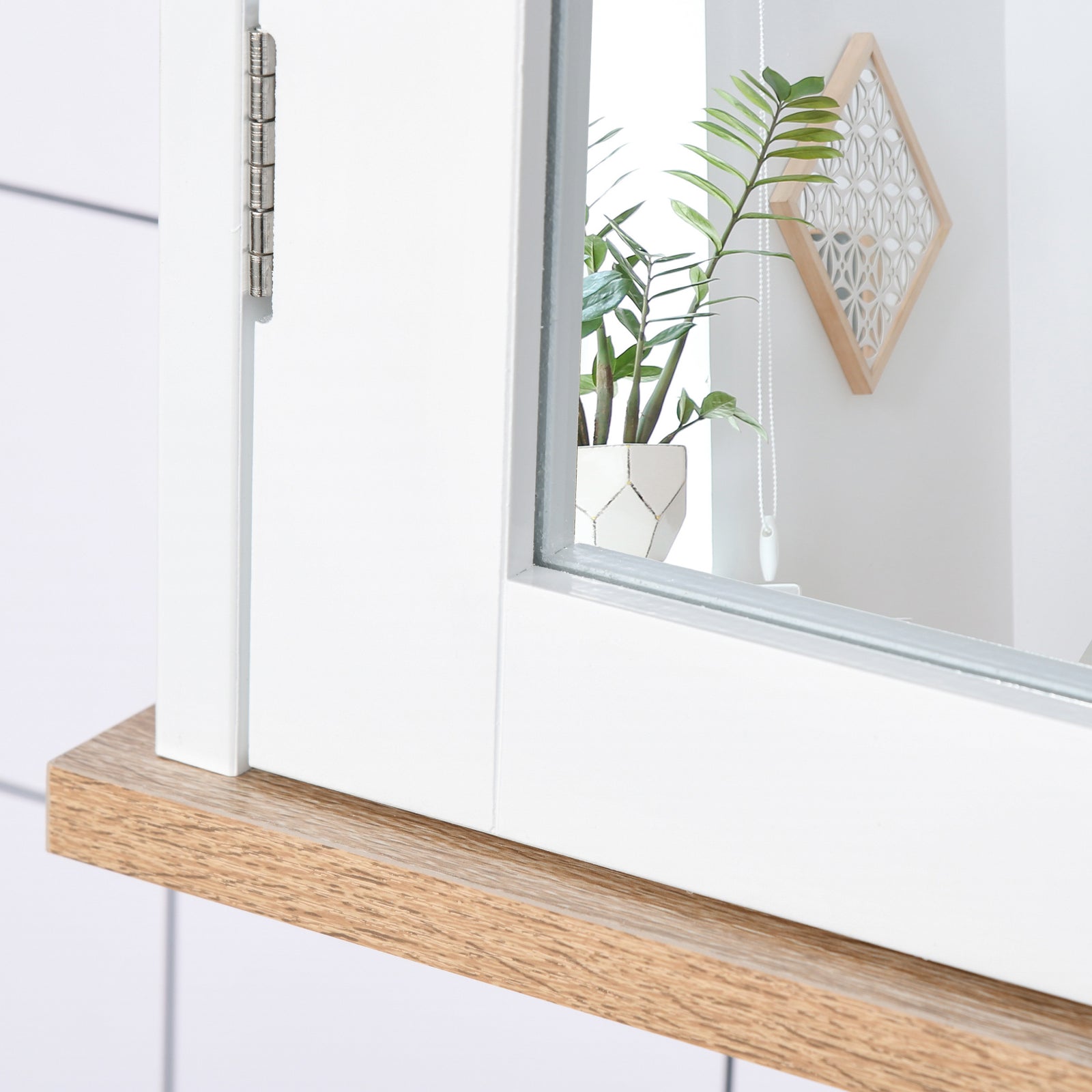 Bathroom Mirror Cabinet Wall Mounted W/ Double Door