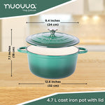 Cast Iron Dutch Oven With Lid Casserole - 24cm (4.7l) | Dark Green