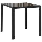 HOMCOM Modern Square Dining Table With Tempered Glass Top Metal Legs