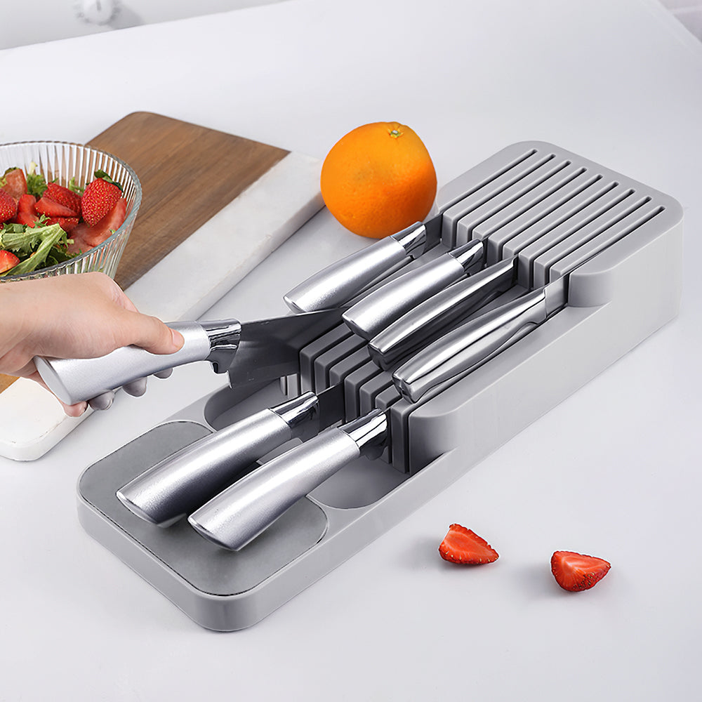 9 Slot Compact Kitchen Knife In-drawer Organiser