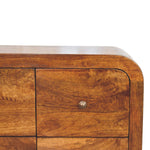 Darcy 3 Over 3 Drawer Chest In Chestnut Finish, Brown | 7 | Brown
