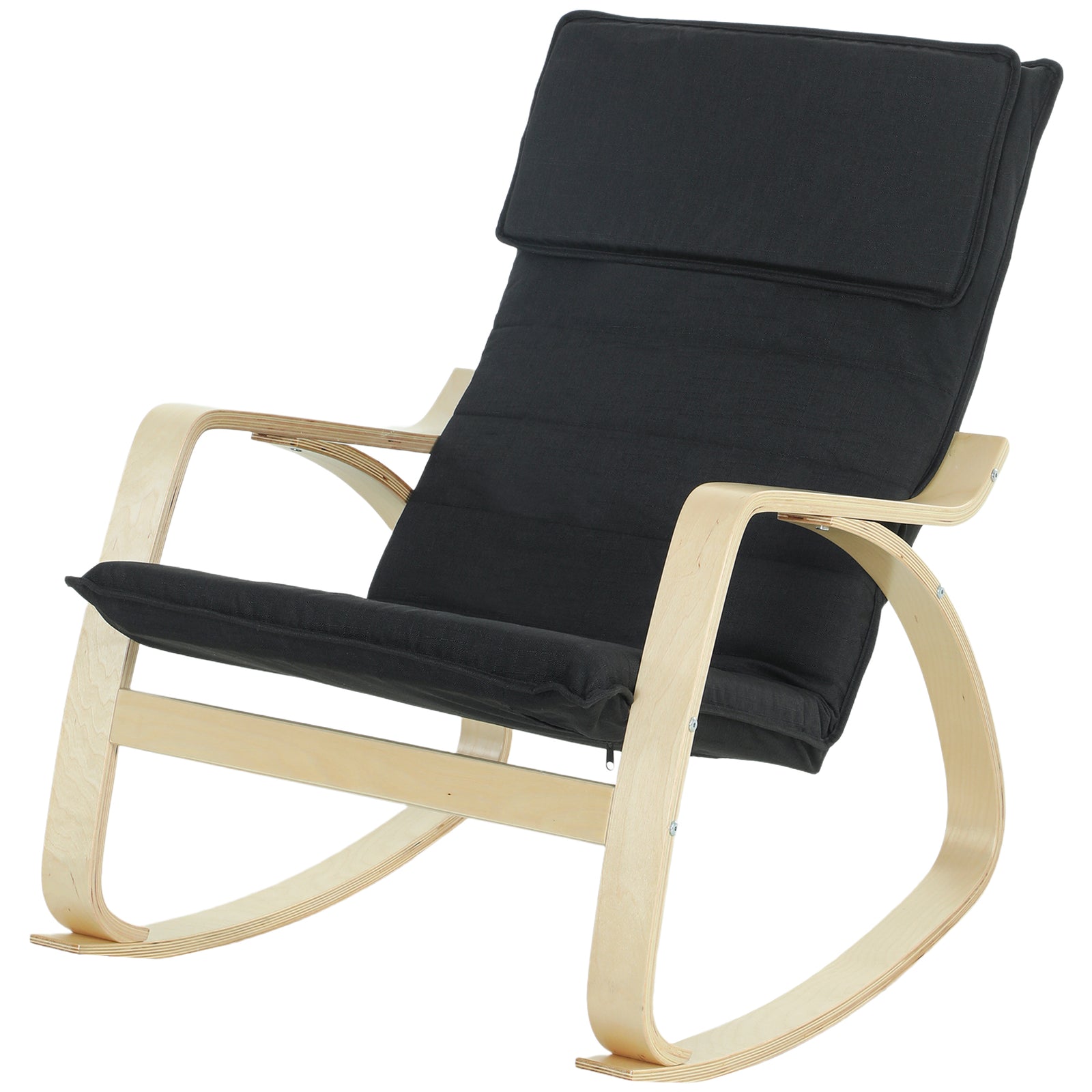 HOMCOM Comfortable Relax Rocking Chair With High Back, Black