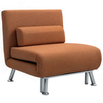 Single Folding 5 Position Convertible Sleeper Chair Sofa Bed | One Size | Brown