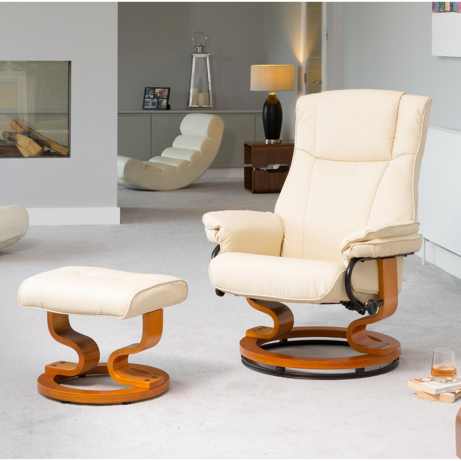 Calhoun Swivel Recliner | Cream