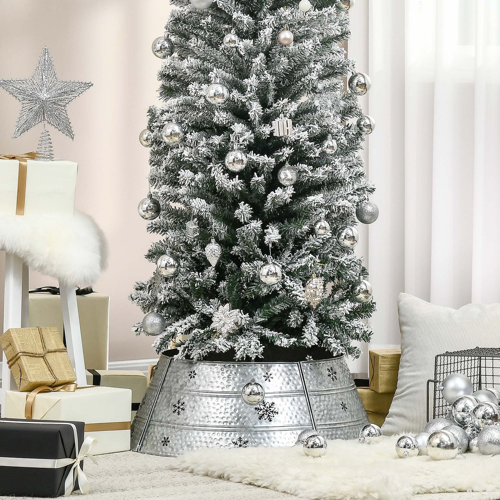66cm Christmas Tree Collar With Hollow Snowflake