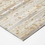 Gold & Grey Leather Placemats Set Of 4
