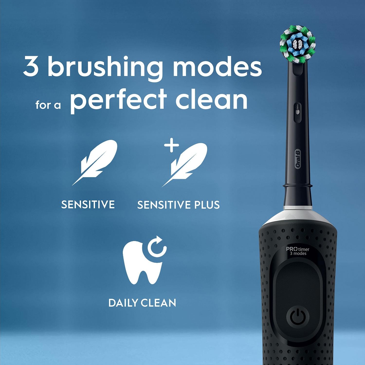Vitality Pro Rechargeable Electric Toothbrush With 1 Brush Head, Black