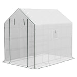 Walk-in Greenhouse W/ 3 Tier Shelves | White