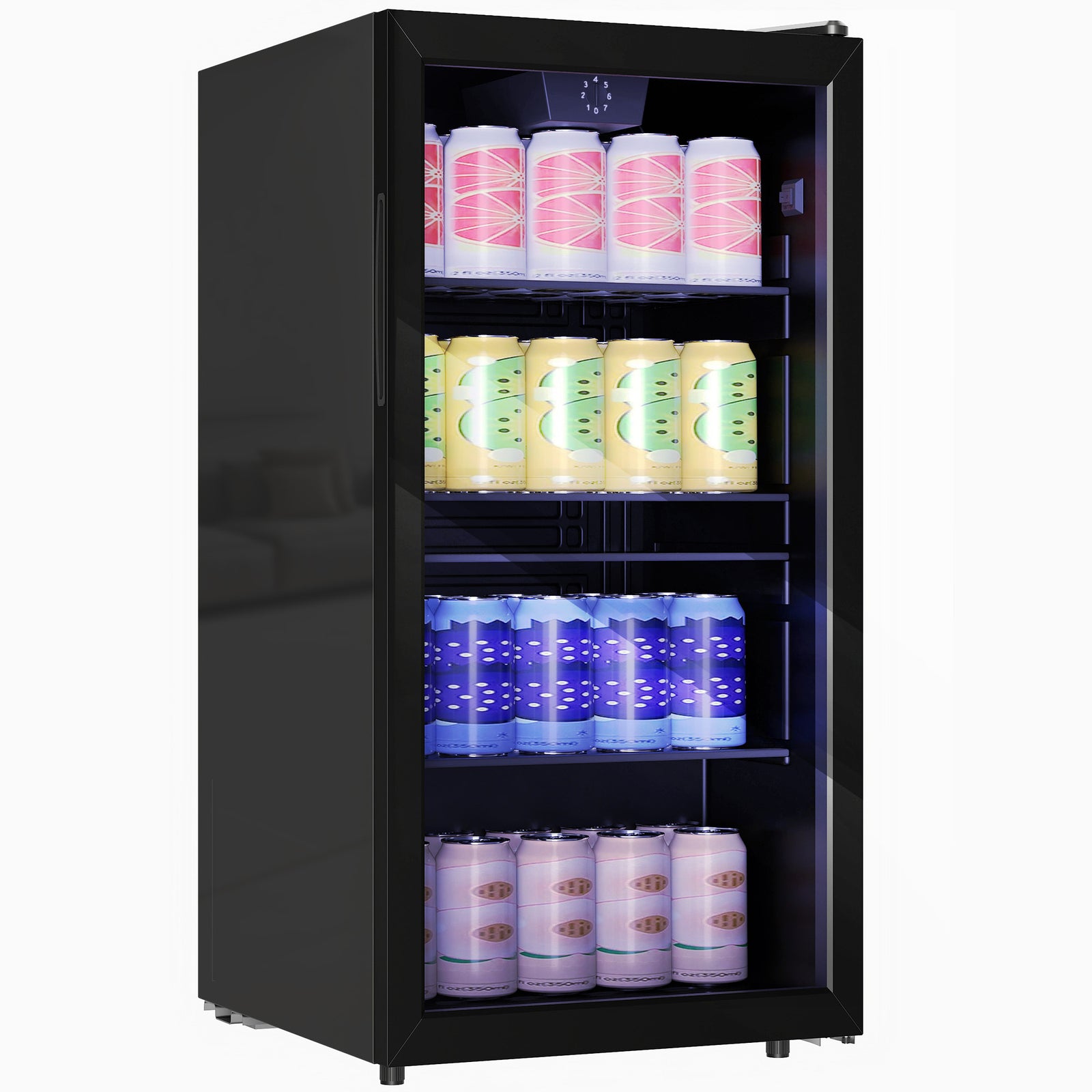HOMCOM 93l Drinks Fridge, 115 Can Under Counter Freestanding Wine Fridge
