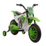 12v Kids Electric Motorbike Ride-on Motorcycle W/ Training Wheels | Green