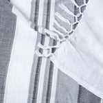 Cotton Morocco Striped Throw | 150cm x 200cm | Monochrome