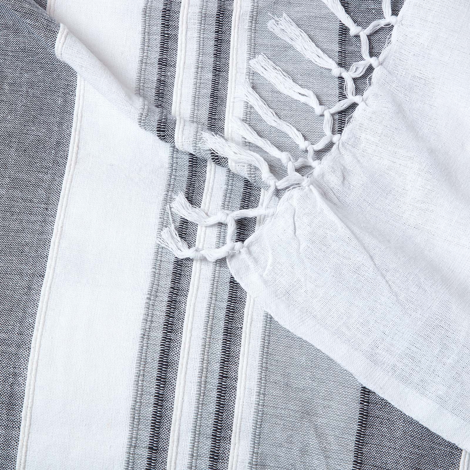 Cotton Morocco Striped Throw | 150cm x 200cm | Monochrome