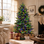 Artemis Home Silvenholt Pre-lit Pe/pvc Artificial Christmas Tree - Warm White & Multicolour Leds