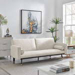 Jenna Suede Sofa Bed 3 Seater Living Room | Cream