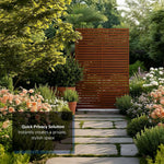 Metal Outdoor Privacy Screen 90cm X 180cm - Slats | 180cm x 90cm | Rust