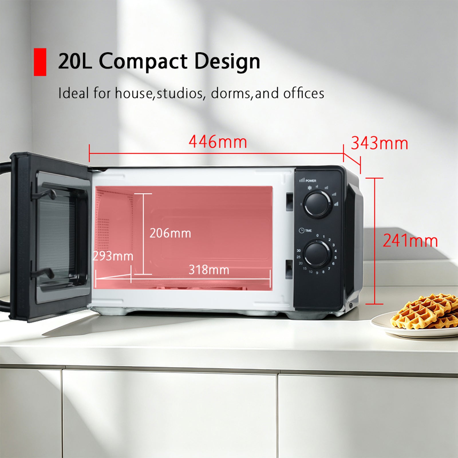 20l Manual Microwave Oven 700w With 6 Power Levels