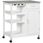Compact Trolley With Wine Rack, Cabinet