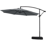 3m Banana Cantilever Patio Parasol For Outdoor Sunshade And Rain With Fillable Base On Wheels | One Size | Grey