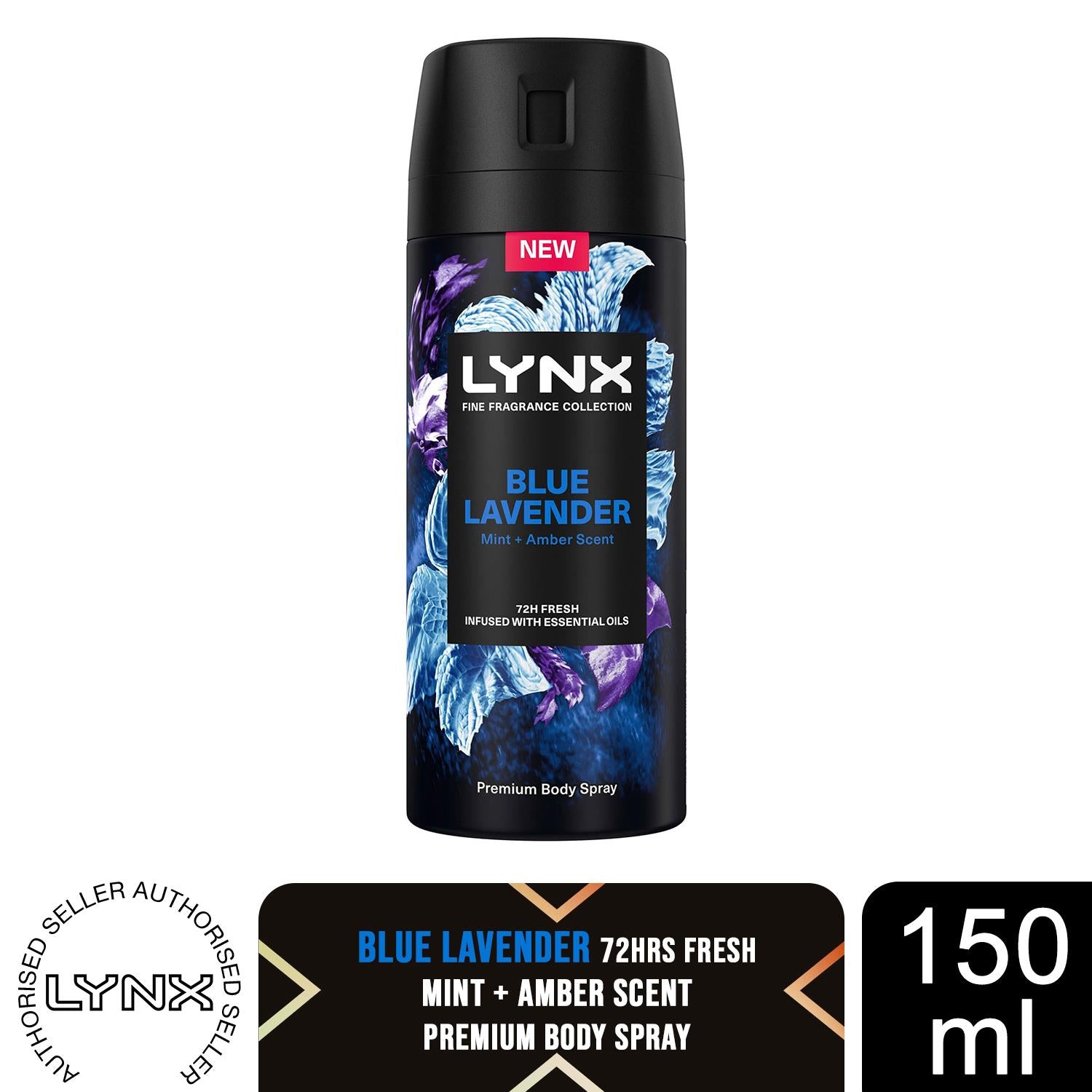 Fine Fragrance Collection Blue Lavender Premium Deodorant Body Spray, 150ml