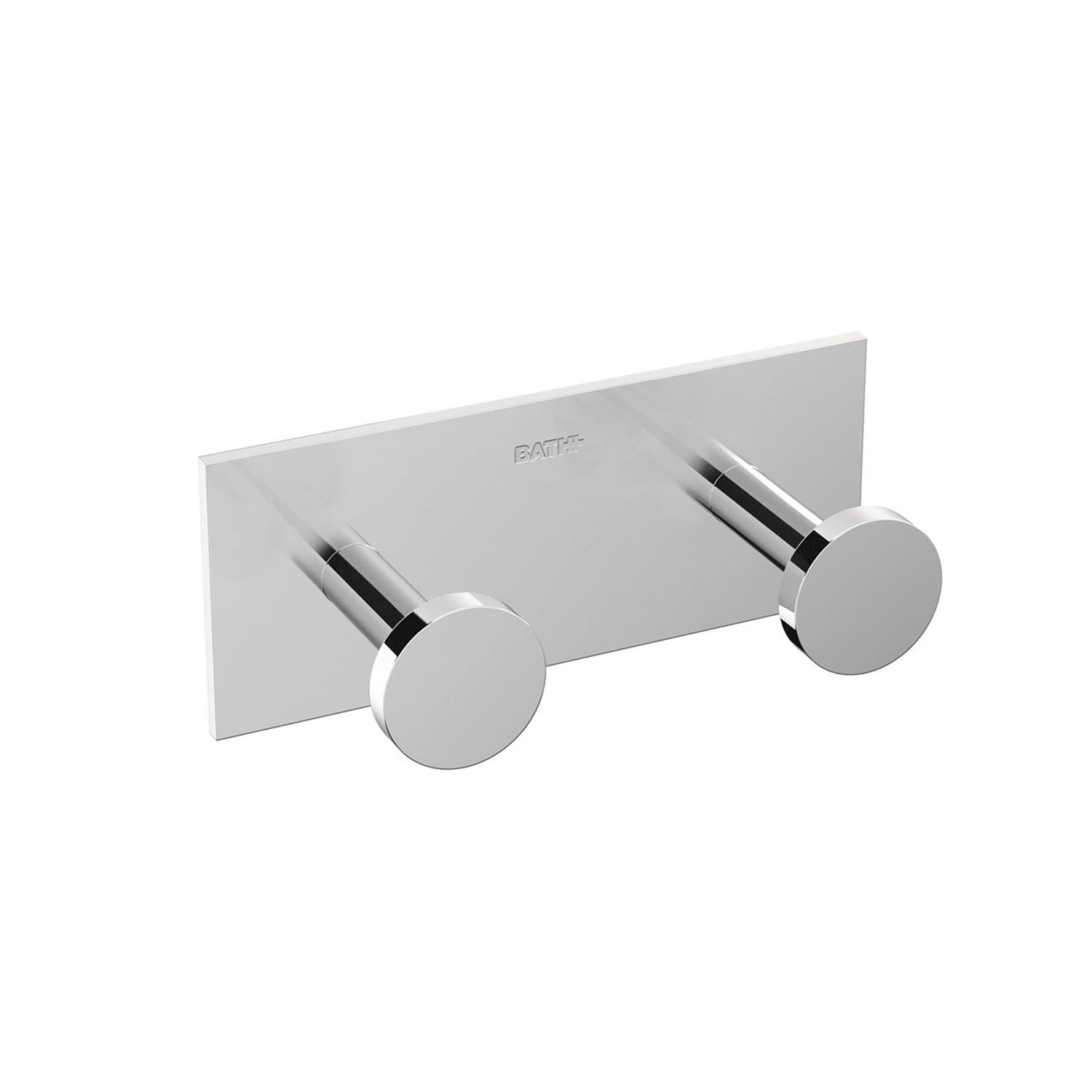 Double Towel Hook, Robe Hook, Self-adhesive, Chrome, Stick Collection