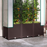 Raised Garden Bed With Trellis, Plastic Planter Box