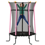 Homcom 5.4ft Kids Trampoline With Enclosure Indoor Outdoor | Pink