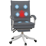 Faux Leather Massage Office Chair Heat | Charcoal Gray