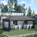 3 X 6m Garden Pop Up Gazebo, Height Adjustable | Grey