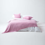 Combed Cotton Cable Knit Throw | 150cm x 200cm | Pink