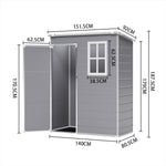 5x3ft Outdoor Plastic Storage Shed Weather-resistant Plastic Tool Shed For Backyard Or Patio