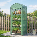 Outsunny Mini Greenhouse 4-tier Portable Plant House Shed Pe Cover, Green