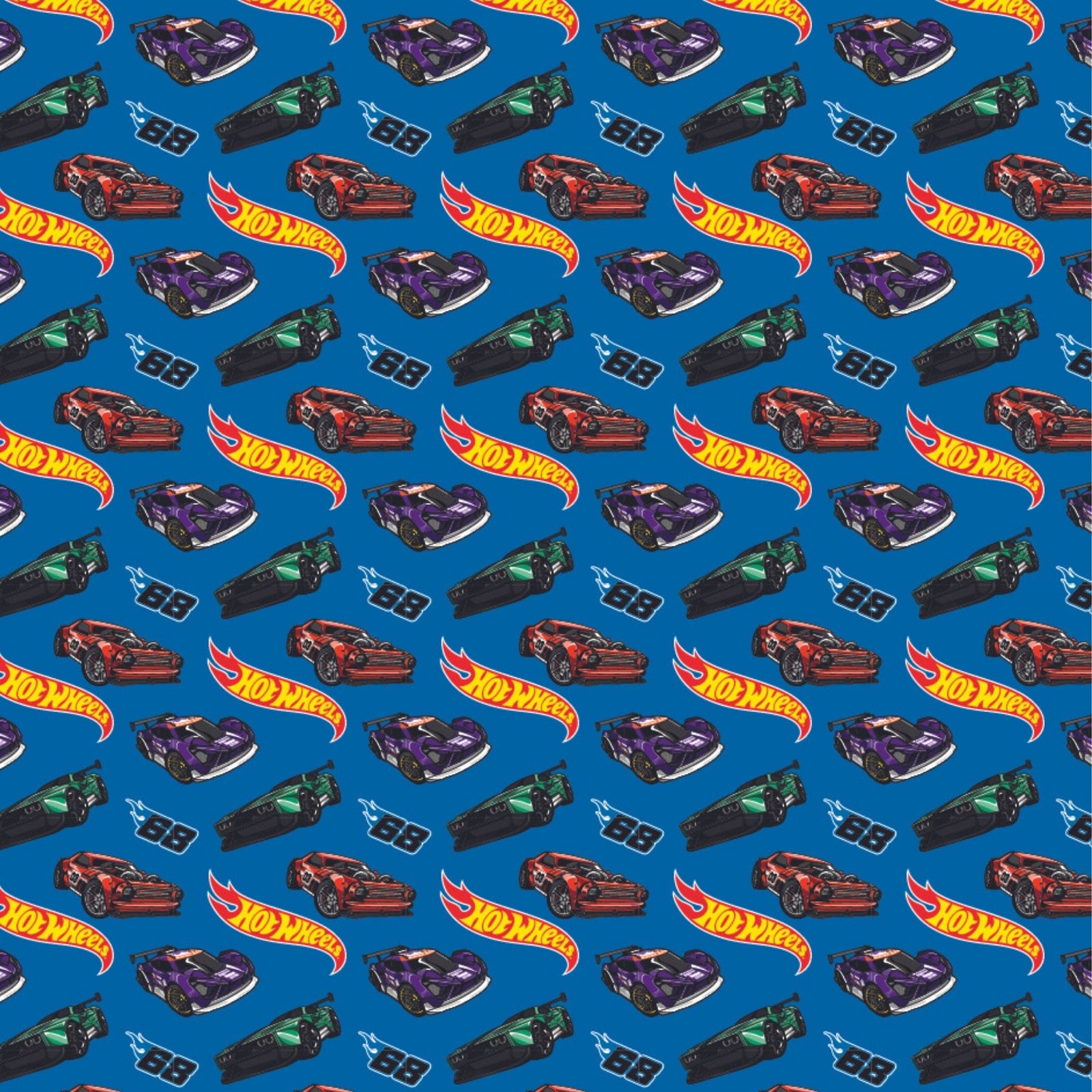 Hot Wheels Gift Wrap, 2 Sheet 2 Tag, Official Product