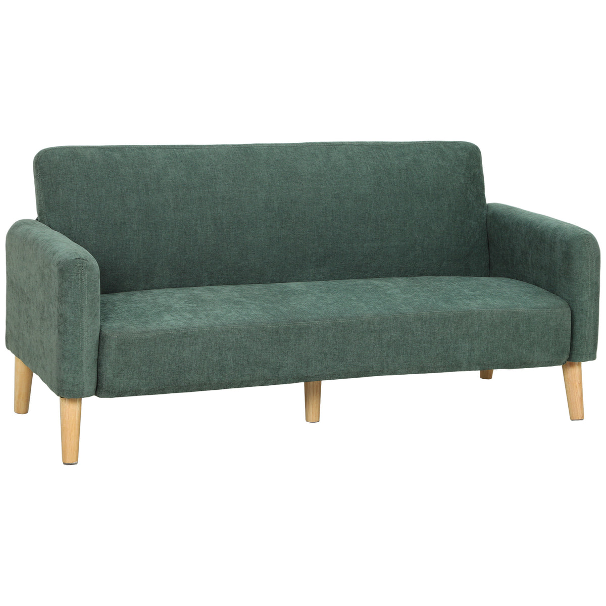 2 Seater Sofa, Velvet Small Couch With Plush Backrest | Dark Green
