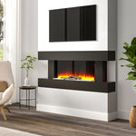 52-inch Electric Fireplace Suite With Matte Black Led Surround, 7 Flame Colors, Wifi Remote Control