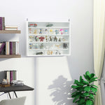 5-tier Wall Display Shelf Unit Cabinet Shelves Glass Doors | One Size | White