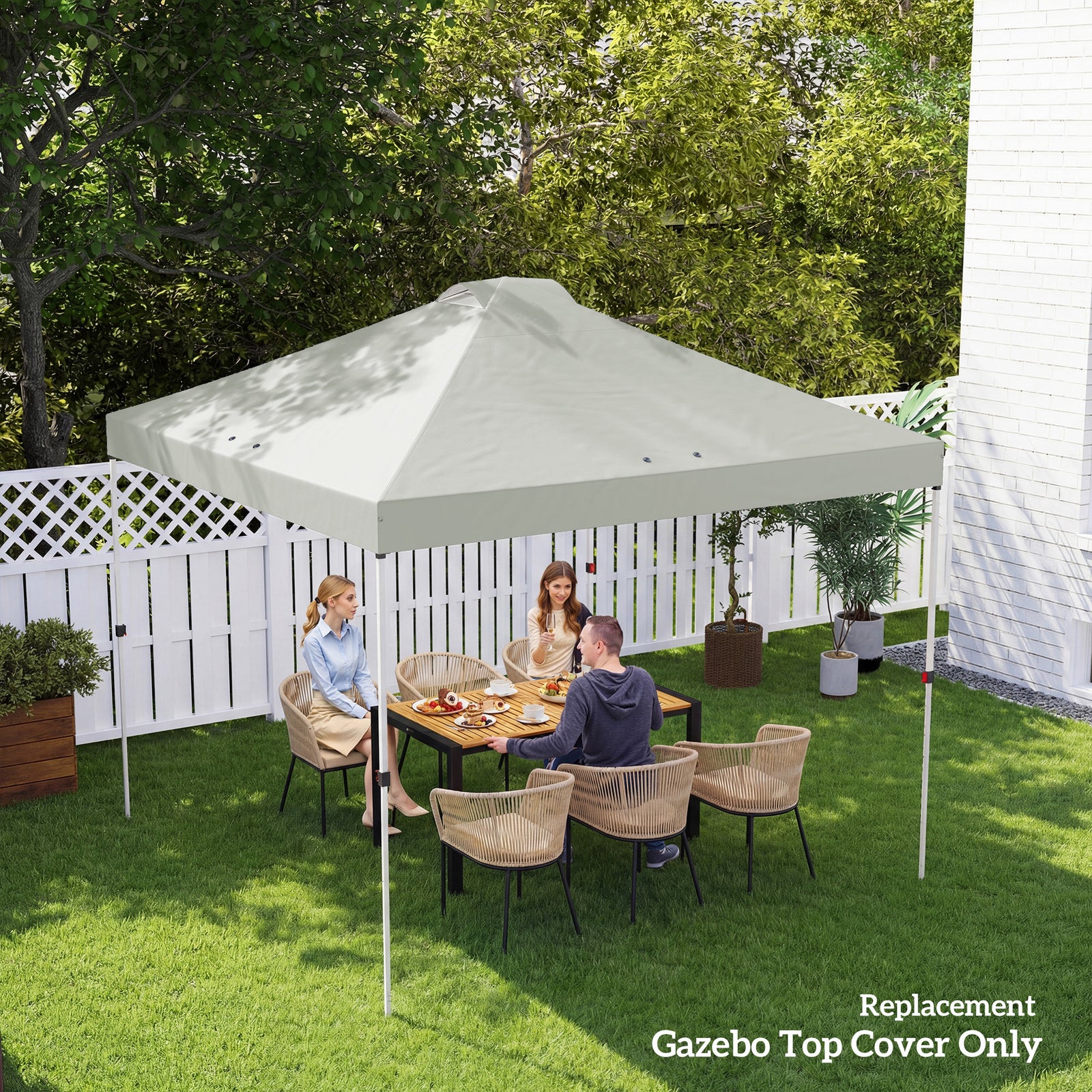 Gazebo Roof Replacement Uv50+ Waterproof 3x3(m) | White