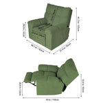 Electric Recliner Chair For Living Room – 270° Swivel, 135° Recline, Footrest, Usb & Type-c Charging | Green
