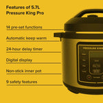 Pressure King Pro 14-in-1 Digital Pressure Cooker 5.7l | 5.7l