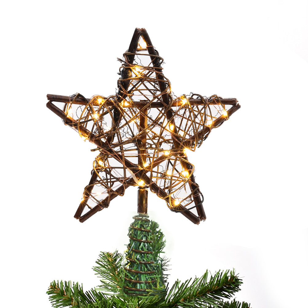 Decorative Star-shaped Christmas Tree Topper With Led Lights
