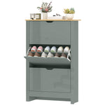 18-shoe Storage Cabinet 6 Shelves 3 Drawers Tabletop High | Light Grey