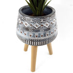 Large Blue Composite Planter With Stand