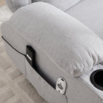 Electric Power Lift Recliner Chair With Heat & Massage, Chenille Fabric Recliner | Light Grey