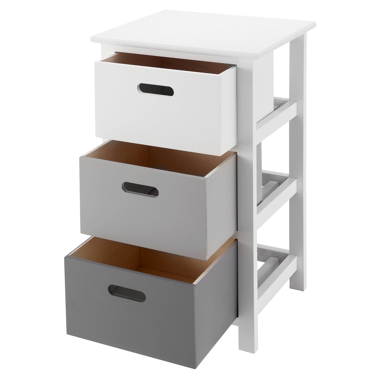 Livivo Nina 3 Drawer Storage Unit - White/grey