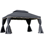 3 X 4m Aluminium Gazebo Marquee Canopy Pavilion Patio Garden | Black
