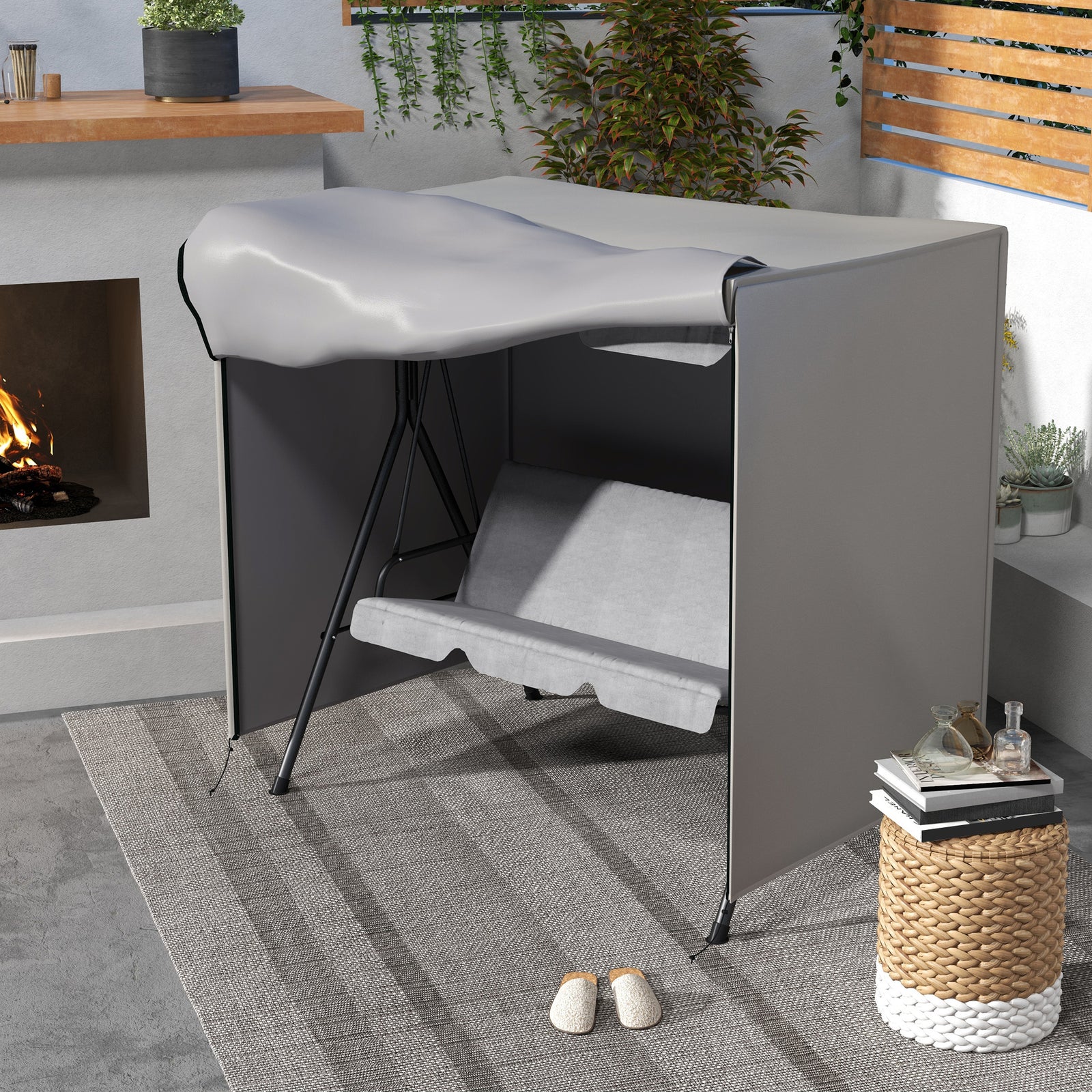 Outdoor Swing Chair Cover Garden Furniture Protector | Light Slate Gray