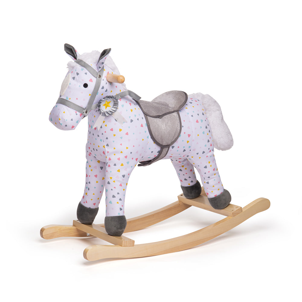 Wooden Patterned Rocking Horse, Sturdy & Easy Grip Handles